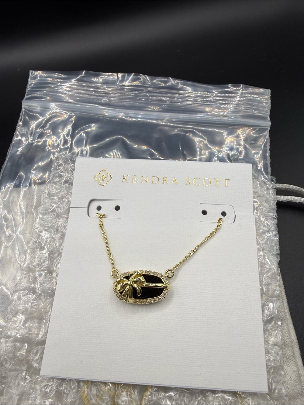 Kendra Scott Elisa Bow Pendant Necklace, black